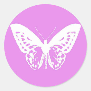 Adesivo Esboço da borboleta, orquídea e branco