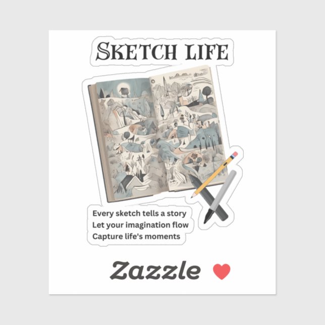 Adesivo Esboço da vida (Folha)