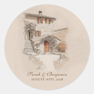 Adesivo Esboço de Casamento de Vila Italiana de Terracota