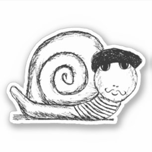 Adesivo Esboço de Escargot, em francês