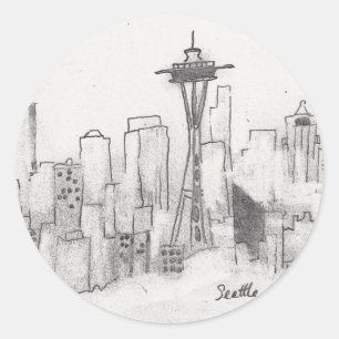 Adesivo Esboço de Seattle