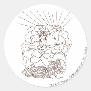 Adesivo Esboço de Tom e de Jerry