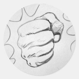 Adesivo Esboço do Lápis de Esmagamento de pop Art