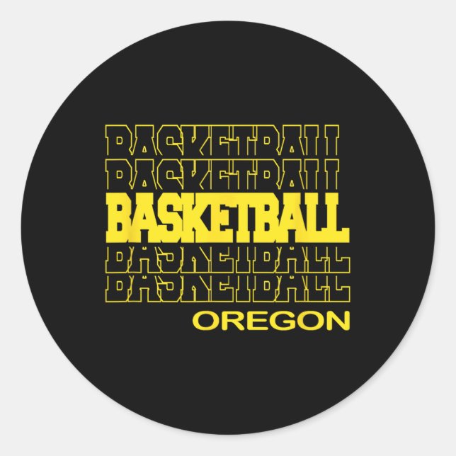 Adesivo Esboço Oregon em Letras Empilhadas Modernas (Frente)