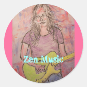 Adesivo Esboço vivo da menina da música do zen