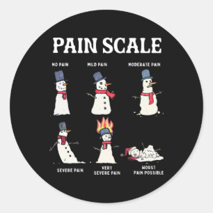 Adesivo Escala de Dor Retro Boneco de Neve Trauma Enfermei
