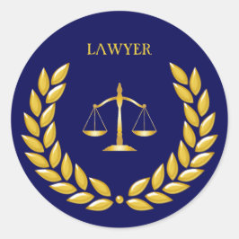 Adesivo Escala de Ouro da Justiça Advogado em Azul
