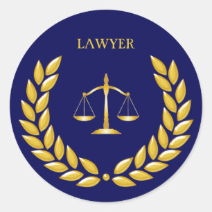 Adesivo Escala de Ouro da Justiça Advogado em Azul