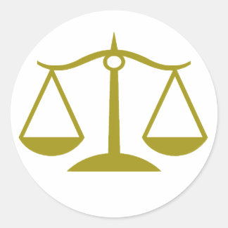 Adesivo Escalas de Justiça - Dourado