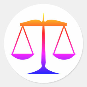Adesivo Escalas de Justiça (Lei) Gradiente do Arco-Íris