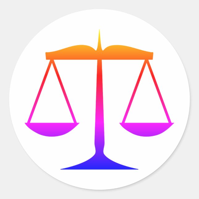Adesivo Escalas de Justiça (Lei) Gradiente do Arco-Íris (Frente)