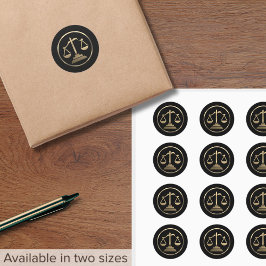 Adesivo Escalas de Justiça Pretas e Douradas