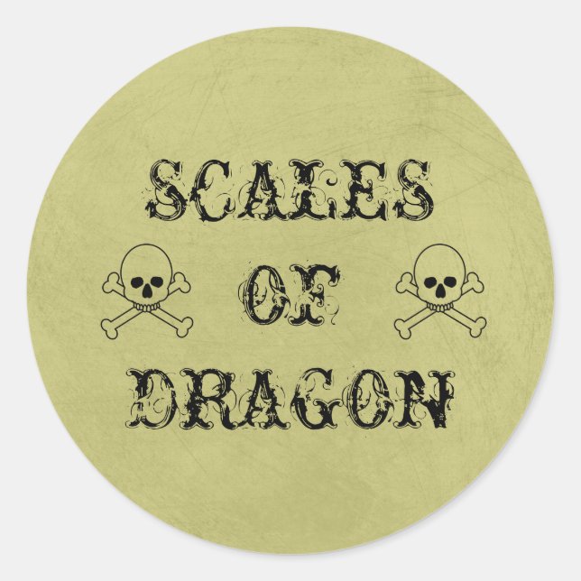 Adesivo Escalas De Rótulos De Poção De Halloween De Dragão (Frente)