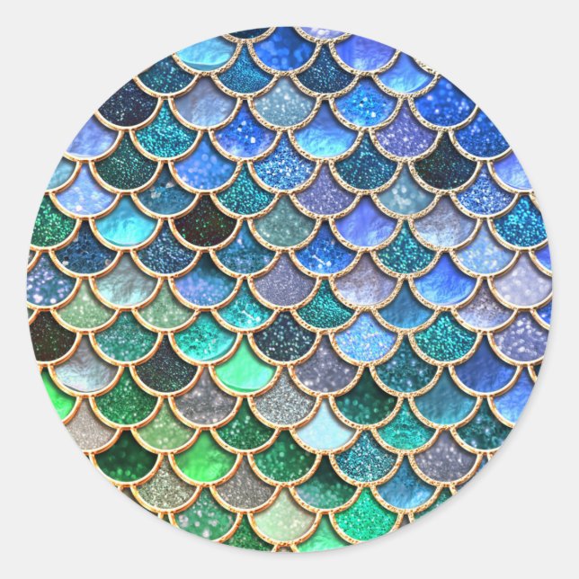 Adesivo Escalas de Sereia de Sereia Glitter multicolores d (Frente)