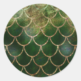 Adesivo Escamas de Peixe Sereia Verde e Dourado Brilhante