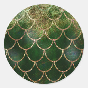 Adesivo Escamas de Peixe Sereia Verde e Dourado Brilhante