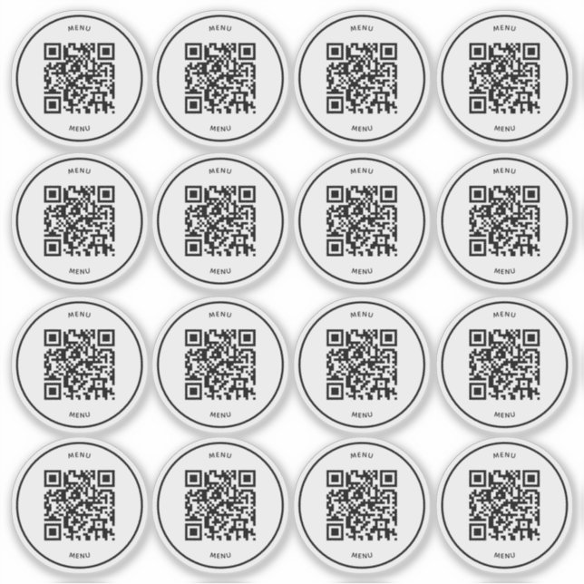 Adesivo Escanear código QR do menu | Restaurante e Café (Frente)