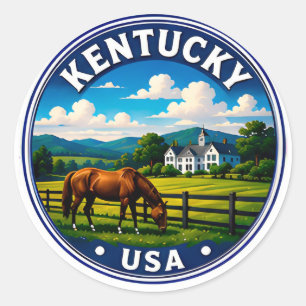 Adesivo 🟡 Escapada Cênica do País do Cavalo de Kentucky �
