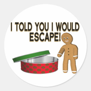 Adesivo Escape do homem de pão-de-espécie do biscoito