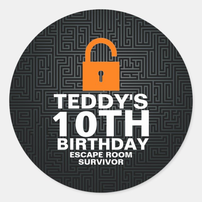 Adesivo Escape Room Murder Mistério Festa de aniversário d (Frente)