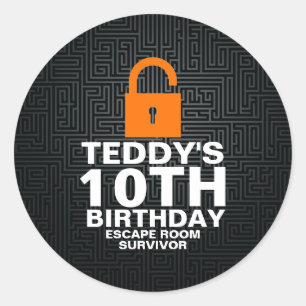 Adesivo Escape Room Murder Mistério Festa de aniversário d
