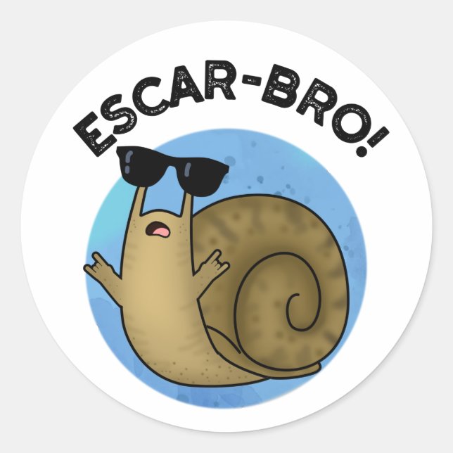 Adesivo Escar-bro Funny French Escargot Snail Pun (Frente)