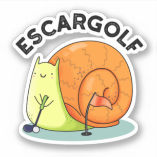 Adesivo Escar-golf Cute Escargot Snail Pun Sticker