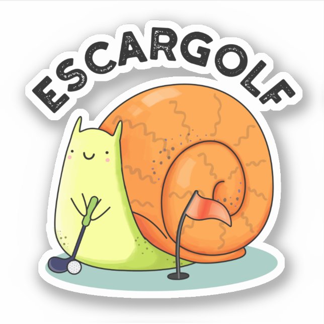 Adesivo Escar-Golf Funny Escargot Snail Pun (Frente)