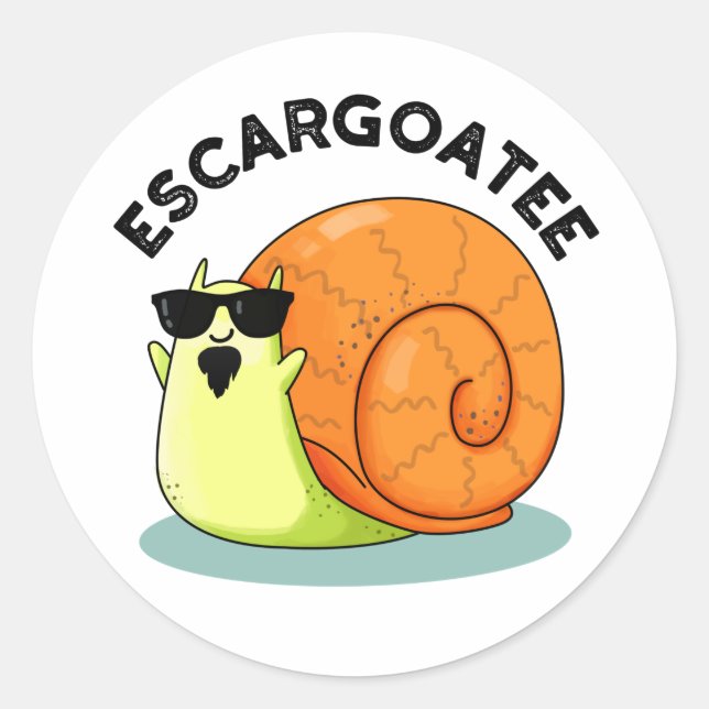Adesivo Escargoatee Funny Snail Escargot Pun (Frente)