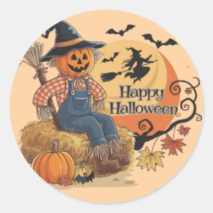 Adesivo Escarneiro Pumpkin Halloween Rustic Vibs Art
