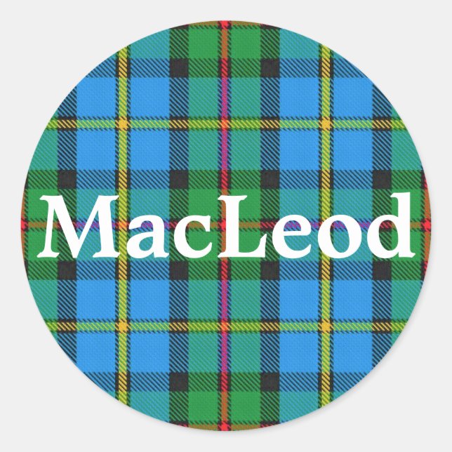Adesivo Escocês Clan MacLeod da Xadrez Harris Tartan (Frente)