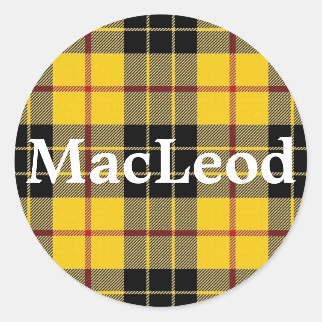 Adesivo Escocês Clan MacLeod da Xadrez Lewis Tartan (Frente)