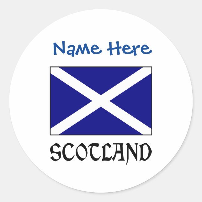 Adesivo Escócia e Scot Flag Personalização Azul (Frente)