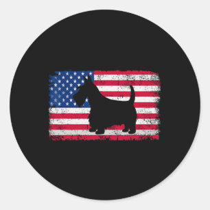 Adesivo Escócia Terrier Dog 4 de julho América Patriótica