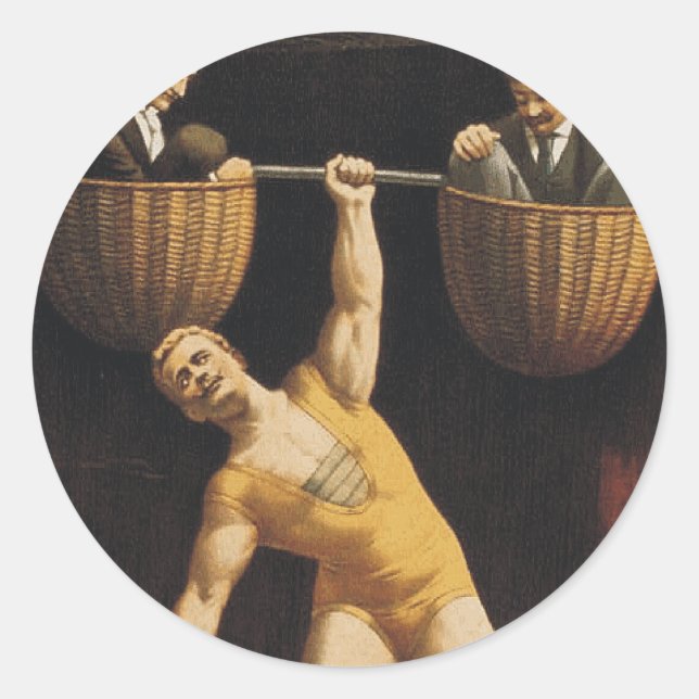 Adesivo Escola Antiga de levantamento de peso superior (Frente)