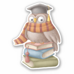 Adesivo Escola de Coruja Fofa Leitura Divertida