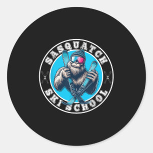 Adesivo Escola de Esqui Sasquatch Bigfoot Engraçado Esquia
