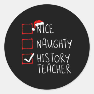 Adesivo Escola de Lista de Natal de Professores de Históri