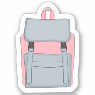 Adesivo Escola de Mochila Rosa Rosa Bonita