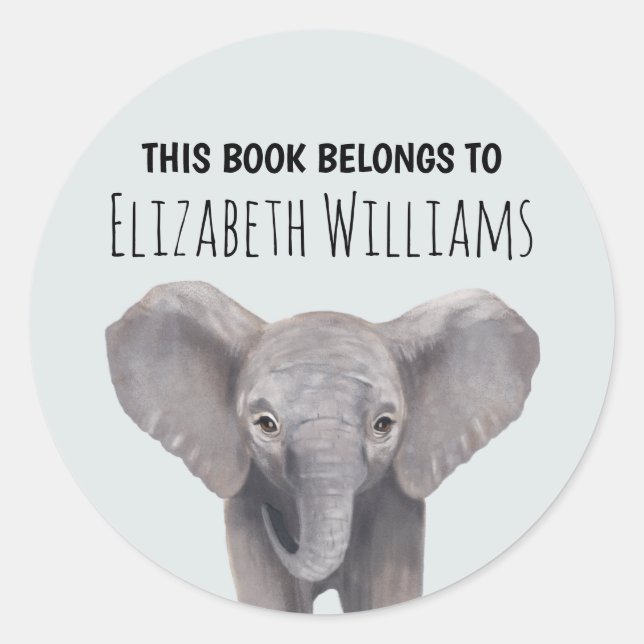 Adesivo Escola de Nomes Personalizados de Elefante para Be (Frente)