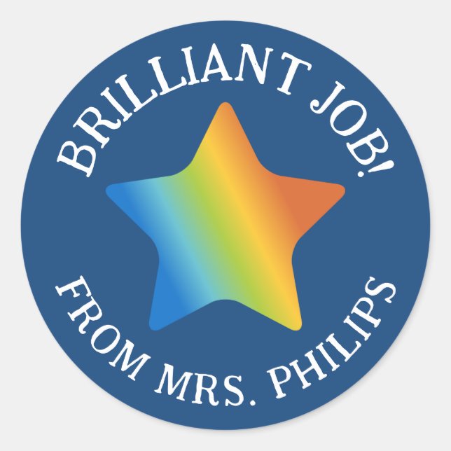 Adesivo Escola de Trabalho Brilhante de Estrelas de Gradie (Frente)