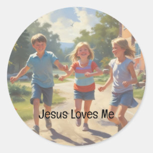Adesivo Escola Dominical Jesus Me Ama Crianças Jogam