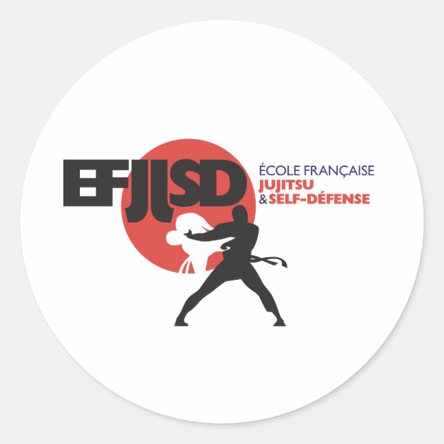 Adesivo Escola Francesa de JuJitsu e Auto-Defesa (Frente)