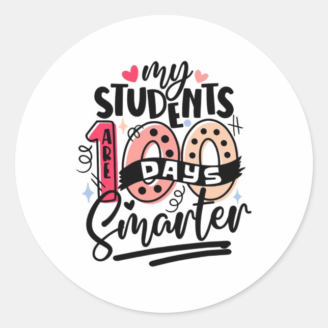 Adesivo Escola Meus Estudantes São 100 Dias Mais Inteligen (Frente)