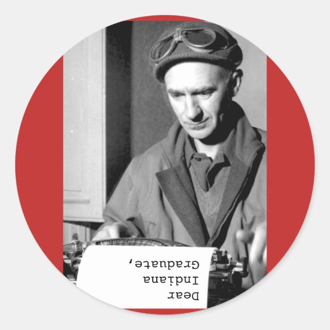 Adesivo escolar de Indiana Graduate Ernie Pyle (Frente)
