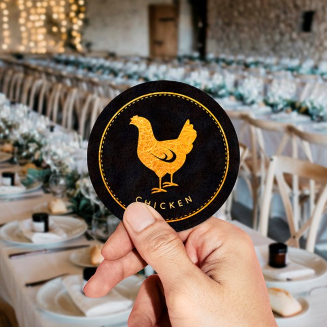 Adesivo Escolha de Comida de Casamento de Frango Chic Pret (Criador carregado)