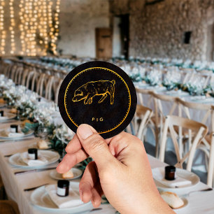 Adesivo Escolha de Comida para Casamento de Porco Chic Pre