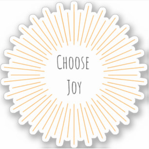 Adesivo "Escolher Joy" preto e amarelo