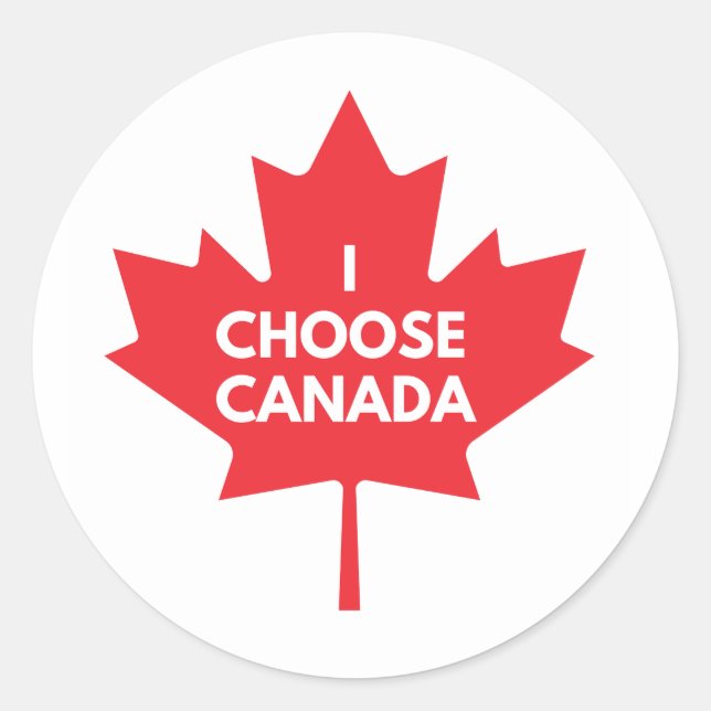 Adesivo Escolho o canadiano Round Sticker (Frente)