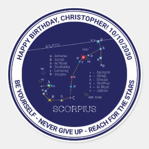 Adesivo Escorpião de constelação do Zodiac